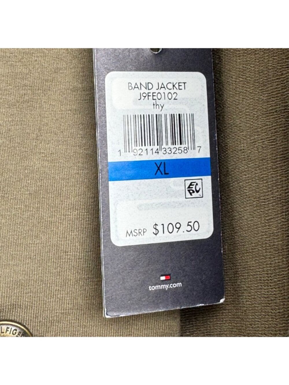 Tommy Hilfiger Women Band Jacket Olive Green XL Cotton Blend Double Breasted New - Picture 3 of 15